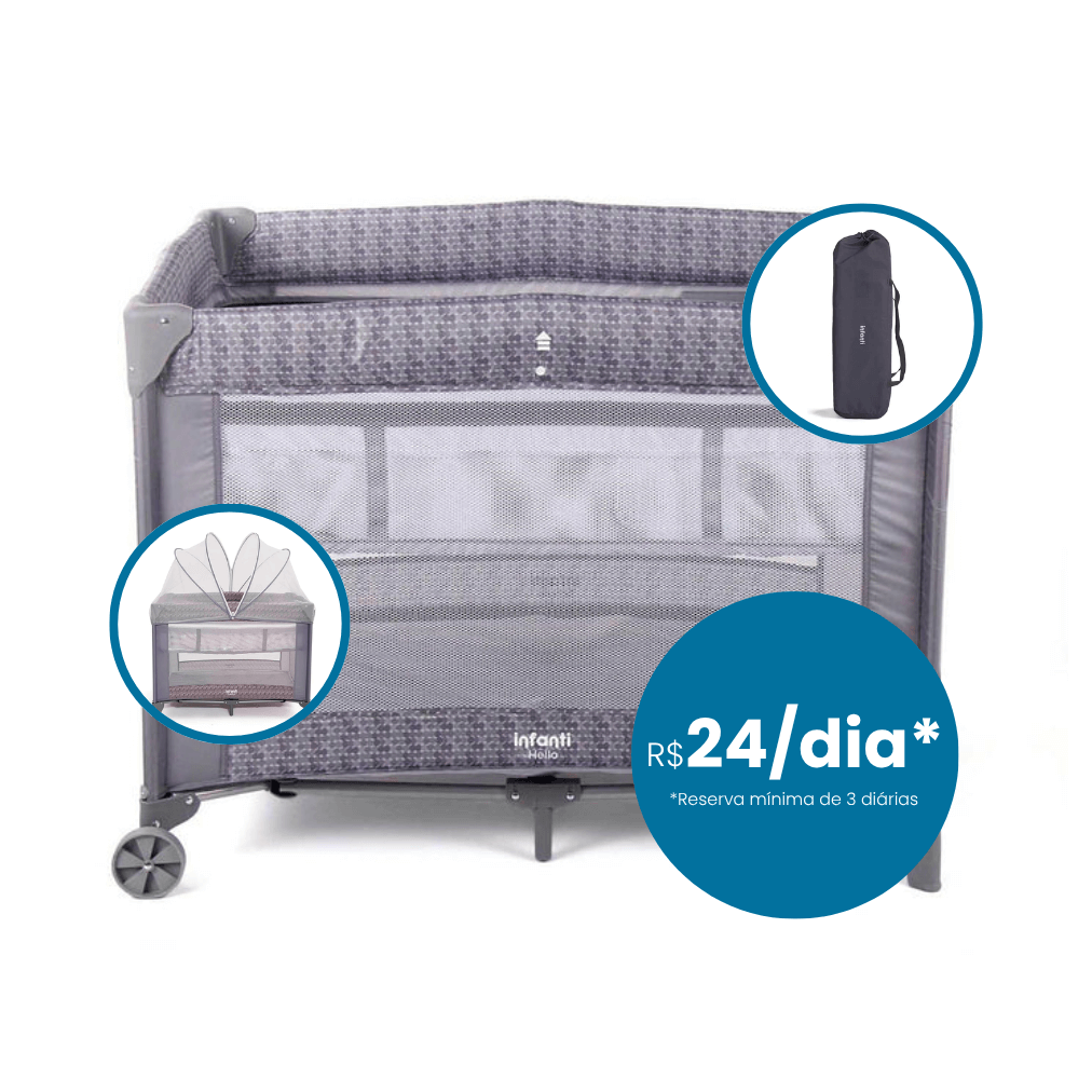 Berço Hello | Infanti (Cores: Preto e Cinza)